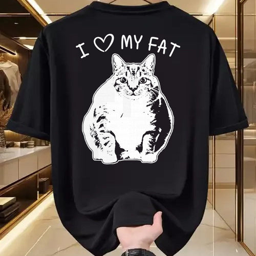 Cat Love Shirt, Funny Cat Lover Gift UnisexT-Shirt/Hoodie/Sweatshirt HLT00 - I Love My Fat Cat Funny Cat Lover T-Shirt Gift Idea T-Shirt