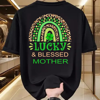 Gift for Mom Shirt, Funny Mom Unisex T-Shirt/Hoodie/Sweatshirt HLT00 - One Lucky Mom St. Patricks Day Blessed Mother Mama T-Shirt