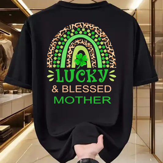 Gift for Mom Shirt, Funny Mom Unisex T-Shirt/Hoodie/Sweatshirt HLT00 - One Lucky Mom St. Patricks Day Blessed Mother Mama T-Shirt