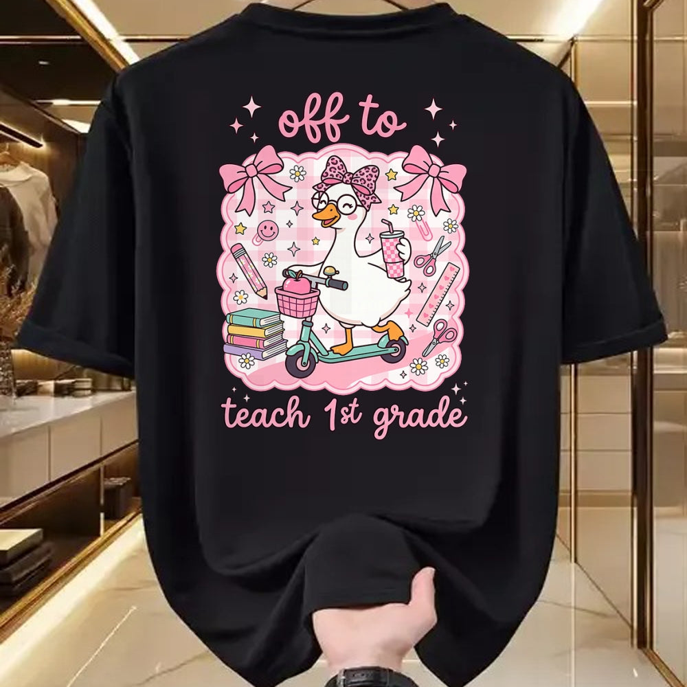 Best Student Shirt, Funny Back To School UnisexT-Shirt/Hoodie/Sweatshirt HLT00 - Off to Teach 1st Grade Back to School First Grade Teachers T-Shirt