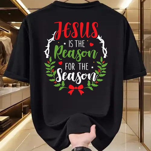 Christian Tee, Christian Faith Unisex T-Shirt/Hoodie/Sweatshirt HLT00 - Jesus is the reason for the season christian christmas Long Sleeve T-Shirt (1)