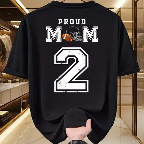 Gift for Mom Shirt, Funny Mom Unisex T-Shirt/Hoodie/Sweatshirt HLT00 - Proud Football Mom Number 2 Personalized Custom For Mom T-Shirt