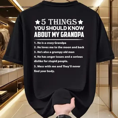 Best Grandpa Shirt, Proud Grandpa Unisex T-Shirt/Hoodie/Sweatshirt HLT00 - 5 Things You Know About My Grandpa He Is My Grandpa T-Shirt (1)