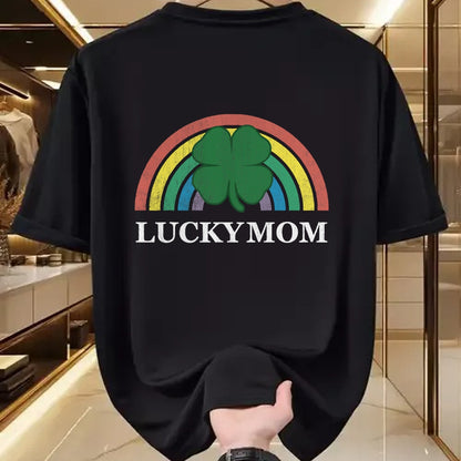 Gift for Mom Shirt, Funny Mom Unisex T-Shirt/Hoodie/Sweatshirt HLT00 - Lucky Mom Shamrock St. Patricks Day Rainbow Saint Paddys T-Shirt