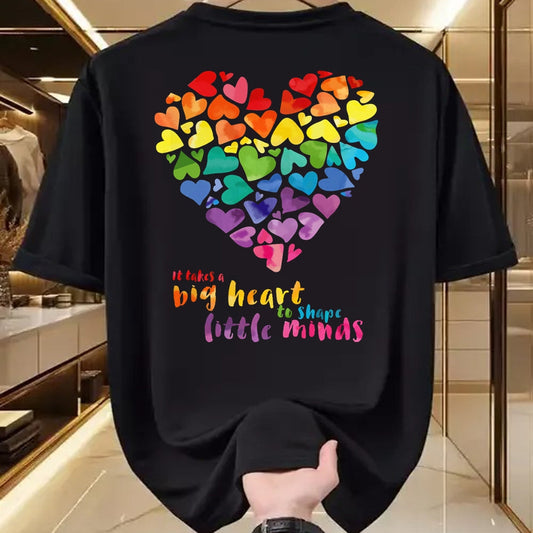 Best Teacher Shirt, Funny Teacher UnisexT-Shirt/Hoodie/Sweatshirt HLT00 - It Takes a Big Heart to Shape Little Minds Teacher Gift T-Shirt