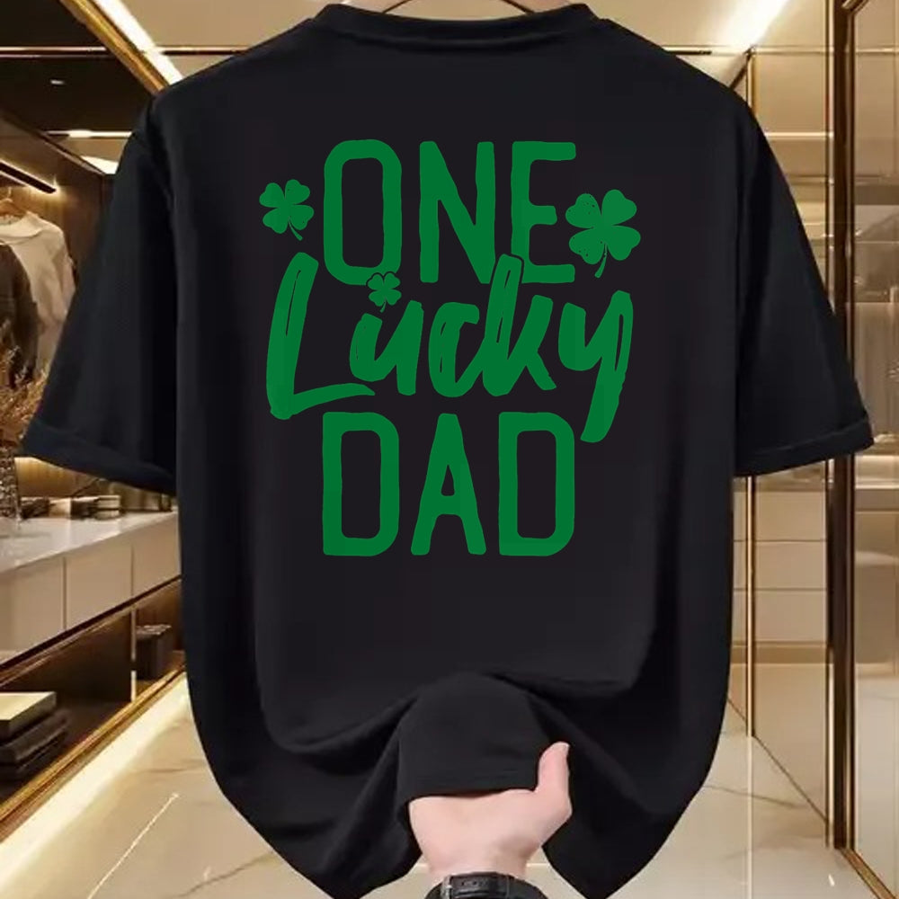 Gift for Dad Shirt, Funny Dad Unisex T-Shirt/Hoodie/Sweatshirt HLT00 – One Lucky Dad St. Patrick_s Day Matching Pajamas 2022 T-Shirt