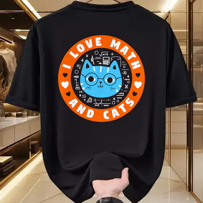 Cat Love Shirt, Funny Cat Lover Gift UnisexT-Shirt/Hoodie/Sweatshirt HLT00 - I Love Math and Cats Funny Cat Lover Math Teacher T-Shirt