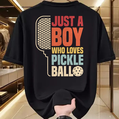 Funny Pickleball Shirt, Pickleball Lover Unisex T-Shirt/Hoodie/Sweatshirt HLT00 - Vintage Just A Boy Who Loves Pickleball Boys Kids Pickleball T-Shirt