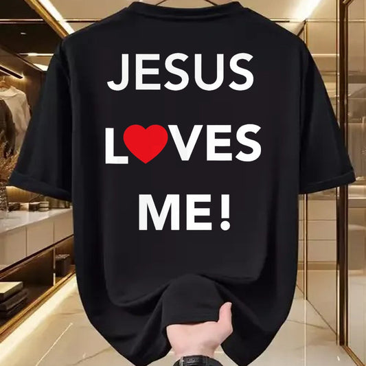 Christian Tee, Christian Faith Unisex T-Shirt/Hoodie/Sweatshirt HLT00 - Christian Jesus Loves Me T-Shirt T-Shirt