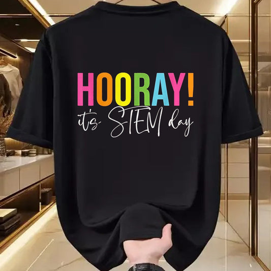 Best Student Shirt, Funny Back To School UnisexT-Shirt/Hoodie/Sweatshirt HLT00 - Hooray It_s STEM Day Teacher Specials Squad Back to School T-Shirt, Women, Black, X-Large