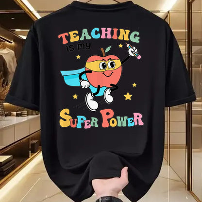 Best Teacher Shirt, Funny Teacher UnisexT-Shirt/Hoodie/Sweatshirt HLT00 - Retro Teaching is My Superpower Apple Teacher Appreciation T-Shirt