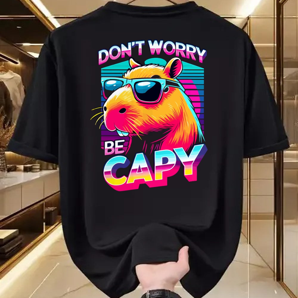 Cute Capybara Shirt, Funny Capybara Unisex T-Shirt/Hoodie/Sweatshirt HLT00 - Cool Retro Capybara Long Sleeve T-Shirt