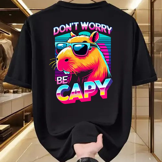 Cute Capybara Shirt, Funny Capybara Unisex T-Shirt/Hoodie/Sweatshirt HLT00 - Cool Retro Capybara Long Sleeve T-Shirt
