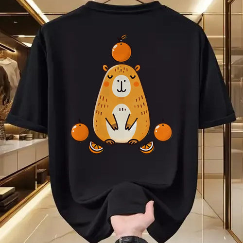 Cute Capybara Shirt, Funny Capybara Unisex T-Shirt/Hoodie/Sweatshirt HLT00 - Kawaii Capybara Orange Long Sleeve T-Shirt (1)