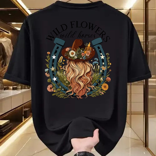 Best Horse Lover Shirt , Funny Horse UnisexT-Shirt/Hoodie/Sweatshirt HLT00 - Wildflowers Wild Horses Western Boho Country Music T-Shirt