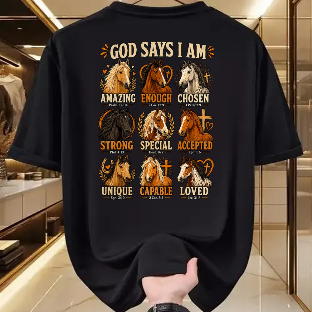 Best Horse Lover Shirt , Funny Horse UnisexT-Shirt/Hoodie/Sweatshirt HLT00 - God Says I Am Horse Bible Verse Faith Affirmation T-Shirt