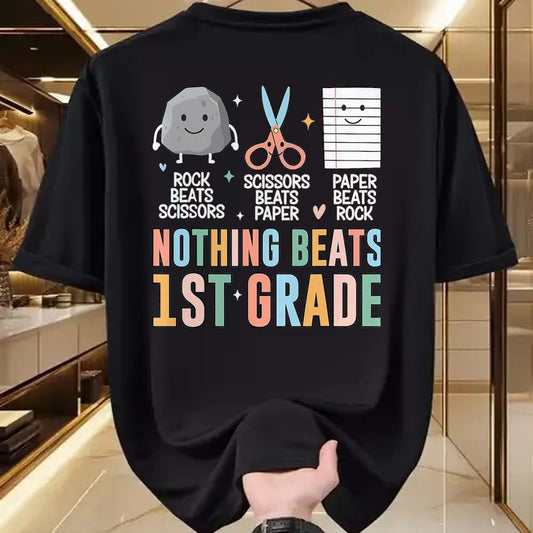 Best Student Shirt, Funny Back To School UnisexT-Shirt/Hoodie/Sweatshirt HLT00 - Nothing Beats 1st Grade Funny Back to School Kids Teachers T-Shirt, Men, Black, 3X-Large