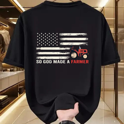 Best Farmer Life Shirt, Funny Farmer UnisexT-Shirt/Hoodie/Sweatshirt HLT00 - So God Made A Farmer, USA Flag of Farmer T-Shirt for Women Men