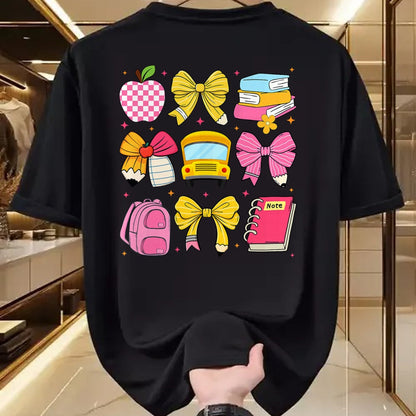 Best Student Shirt, Funny Back To School UnisexT-Shirt/Hoodie/Sweatshirt HLT00 - Back to School Coquette Bow First Day of School Teacher Girl T-Shirt