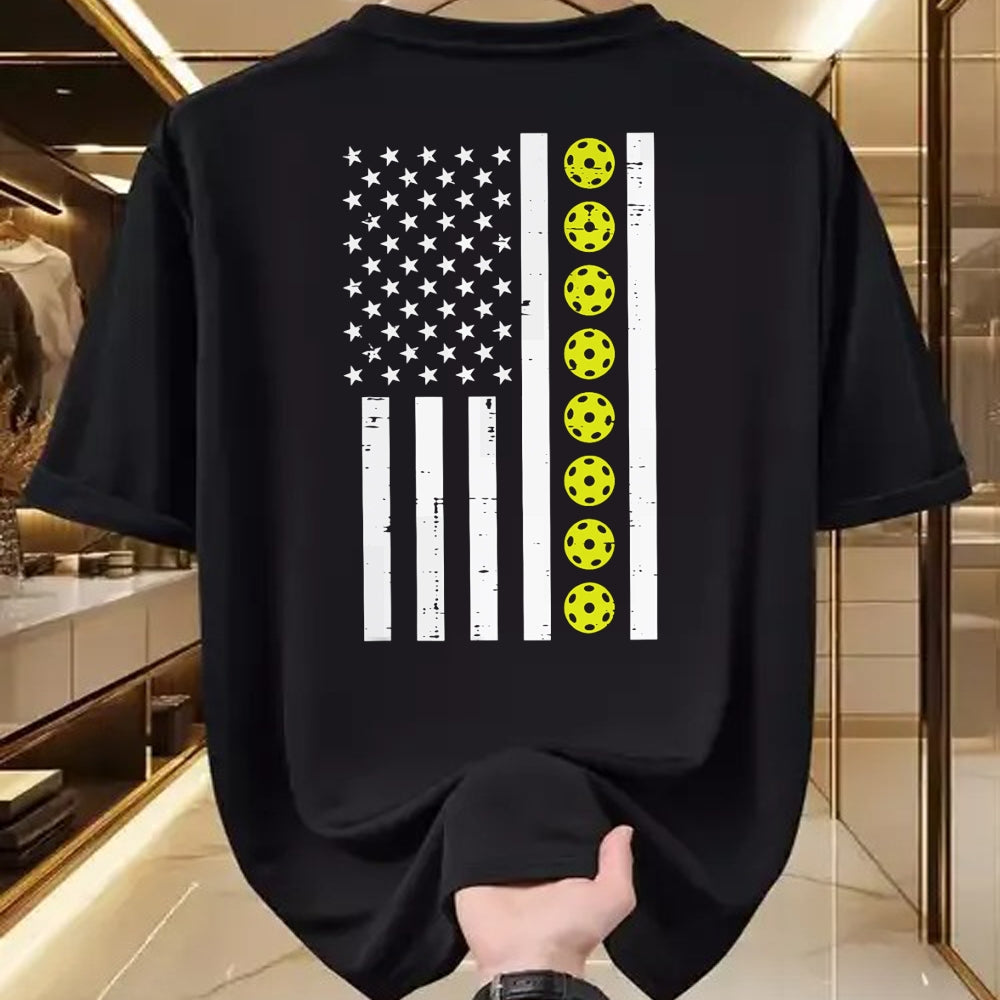 Funny Pickleball Shirt, Pickleball Lover Unisex T-Shirt/Hoodie/Sweatshirt HLT00 - Pickle Ball US Flag Pickleball Patriotic Men Women Kids Boys T-Shirt