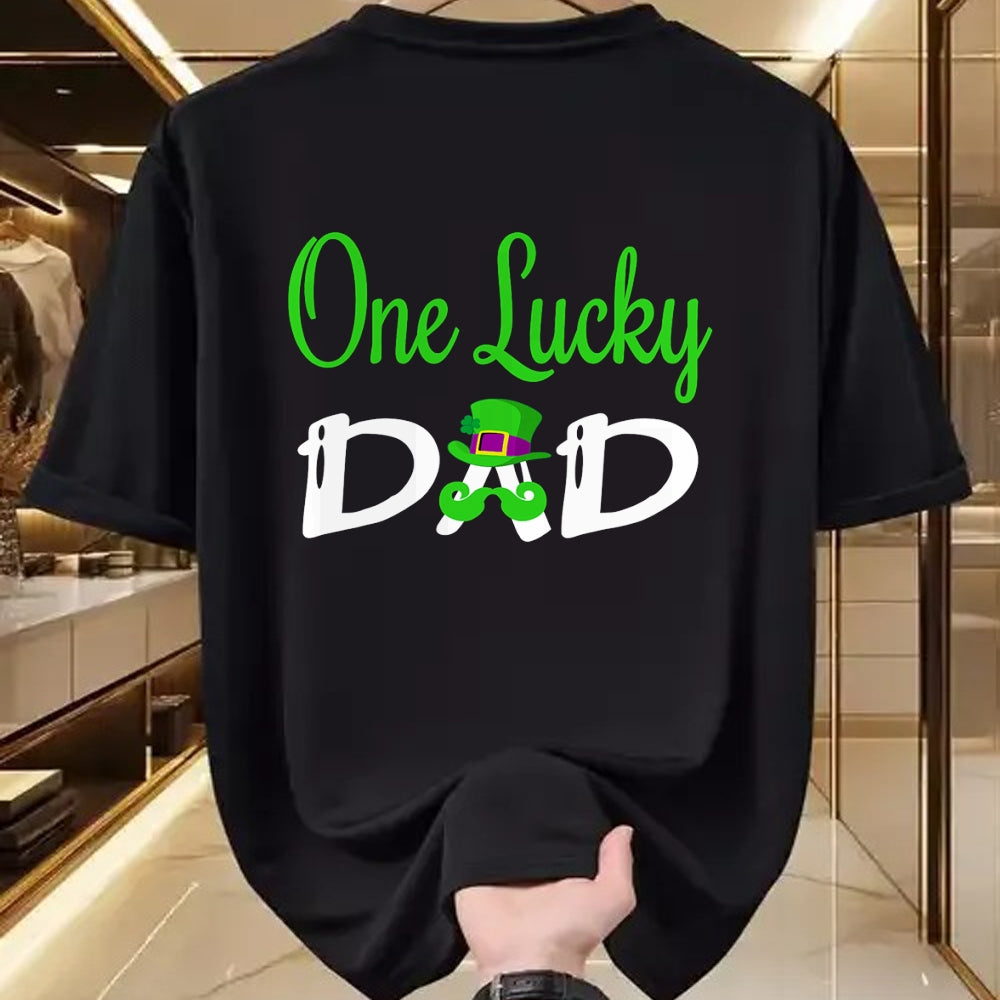 Gift for Dad Shirt, Funny Dad Unisex T-Shirt/Hoodie/Sweatshirt HLT00 – One Lucky Dad St. Patrick`s Day T-Shirt