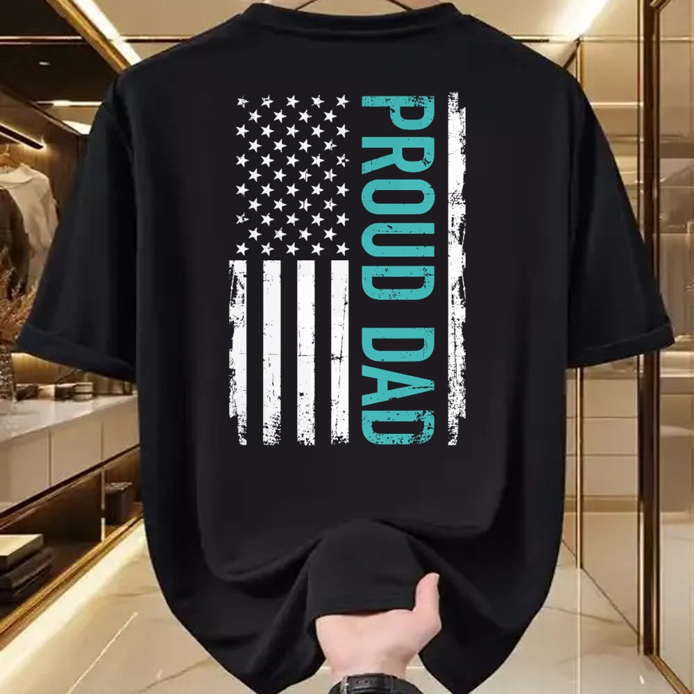 Gift for Dad Shirt, Funny Dad Unisex T-Shirt/Hoodie/Sweatshirt HLT00 – Proud dad US american flag gift for father_s day T-Shirt