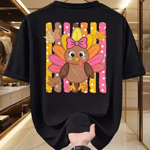 Best Thanksgiving Family Shirt , Funny Thanksgiving UnisexT-Shirt/Hoodie/Sweatshirt HLT00 - Thanksgiving Cute Turkey Bow Autumn Leaves Women Girl T-Shirt