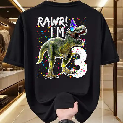 Best Dinosaur Lover Shirt, Funny Dinosaur UnisexT-Shirt/Hoodie/Sweatshirt HLT00 - Rawr I_m 3 3rd Birthday T Rex Dinosaur Party Gift for Boys T-Shirt