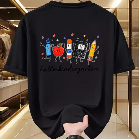 Best Student Shirt, Funny Back To School UnisexT-Shirt/Hoodie/Sweatshirt HLT00 - Back to School Teachers Doodles Crayon Hello Kindergarten T-Shirt