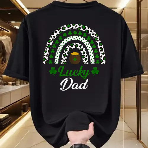 Gift for Dad Shirt, Funny Dad Unisex T-Shirt/Hoodie/Sweatshirt HLT00 – Lucky Dad Rainbow St Patricks Day Lucky Dad T-Shirt