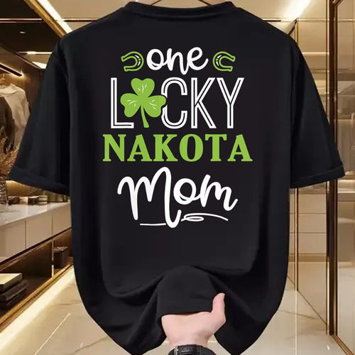 Gift for Mom Shirt, Funny Mom Unisex T-Shirt/Hoodie/Sweatshirt HLT00 - One Lucky Nakota Horse Mom Irish Horseback Riding T-Shirt