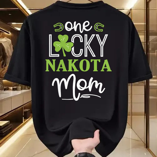 Gift for Mom Shirt, Funny Mom Unisex T-Shirt/Hoodie/Sweatshirt HLT00 - One Lucky Nakota Horse Mom Irish Horseback Riding T-Shirt