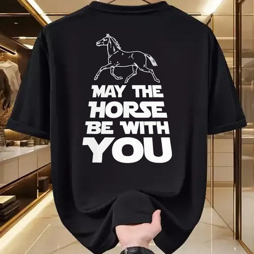 Best Horse Lover Shirt , Funny Horse UnisexT-Shirt/Hoodie/Sweatshirt HLT00 - May The Horse Be with You T-Shirt T-Shirt, Men, Black, 3X-Large