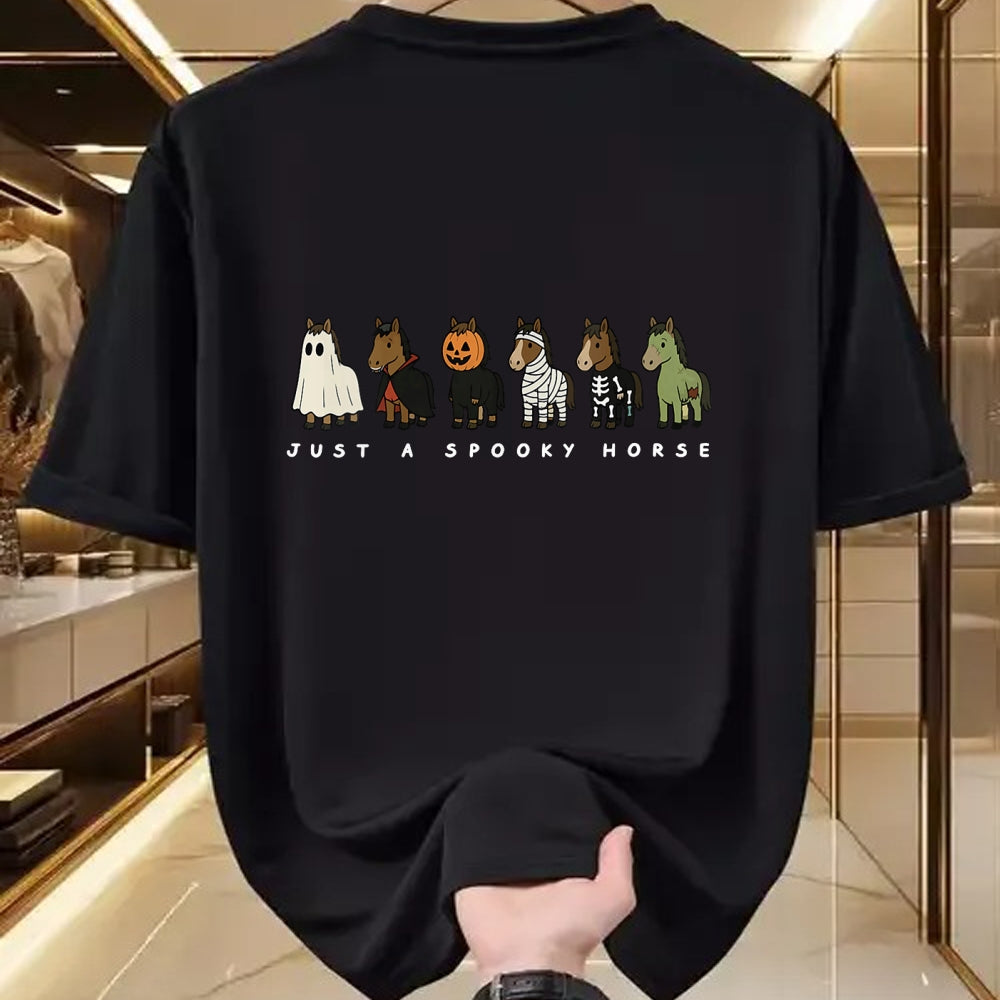 Best Horse Lover Shirt , Funny Horse UnisexT-Shirt/Hoodie/Sweatshirt HLT00 - Women_s Cute Funny Just A Spooky Horse Ghost Monsters Halloween V-Neck T-Shirt
