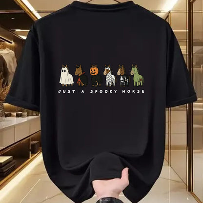 Best Horse Lover Shirt , Funny Horse UnisexT-Shirt/Hoodie/Sweatshirt HLT00 - Women_s Cute Funny Just A Spooky Horse Ghost Monsters Halloween V-Neck T-Shirt