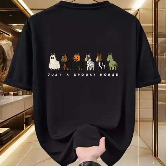 Best Horse Lover Shirt , Funny Horse UnisexT-Shirt/Hoodie/Sweatshirt HLT00 - Women_s Cute Funny Just A Spooky Horse Ghost Monsters Halloween V-Neck T-Shirt