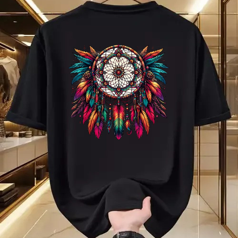 Native American T-Shirts, Vintage Native American Unisex T-Shirt/Hoodie/Sweatshirt HLT00 - Colorful Dreamcatcher Feather Tee Art Native American Indian