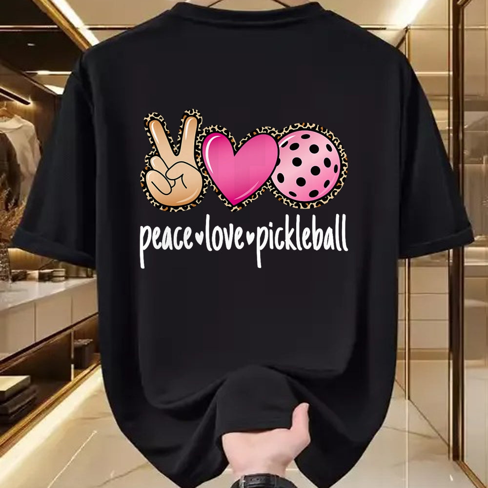 Funny Pickleball Shirt, Pickleball Lover Unisex T-Shirt/Hoodie/Sweatshirt HLT00 - Peace Love Pickleball Cute Pickleball Lover Women Girls T-Shirt
