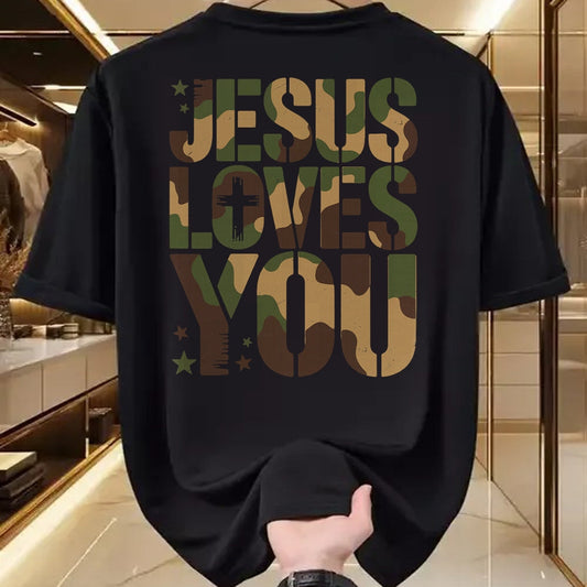 Best Thanksgiving Family Shirt , Funny Thanksgiving UnisexT-Shirt/Hoodie/Sweatshirt HLT00 - Camo Jesus Loves You Camouflage Christian Saying Religious T-Shirt