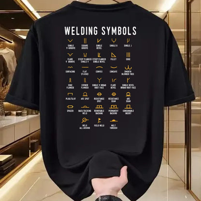 Best Mechanic Life Shirt, Funny Mechanic UnisexT-Shirt/Hoodie/Sweatshirt HLT00 - Welding Symbols - Funny Welder (On Back) T-Shirt