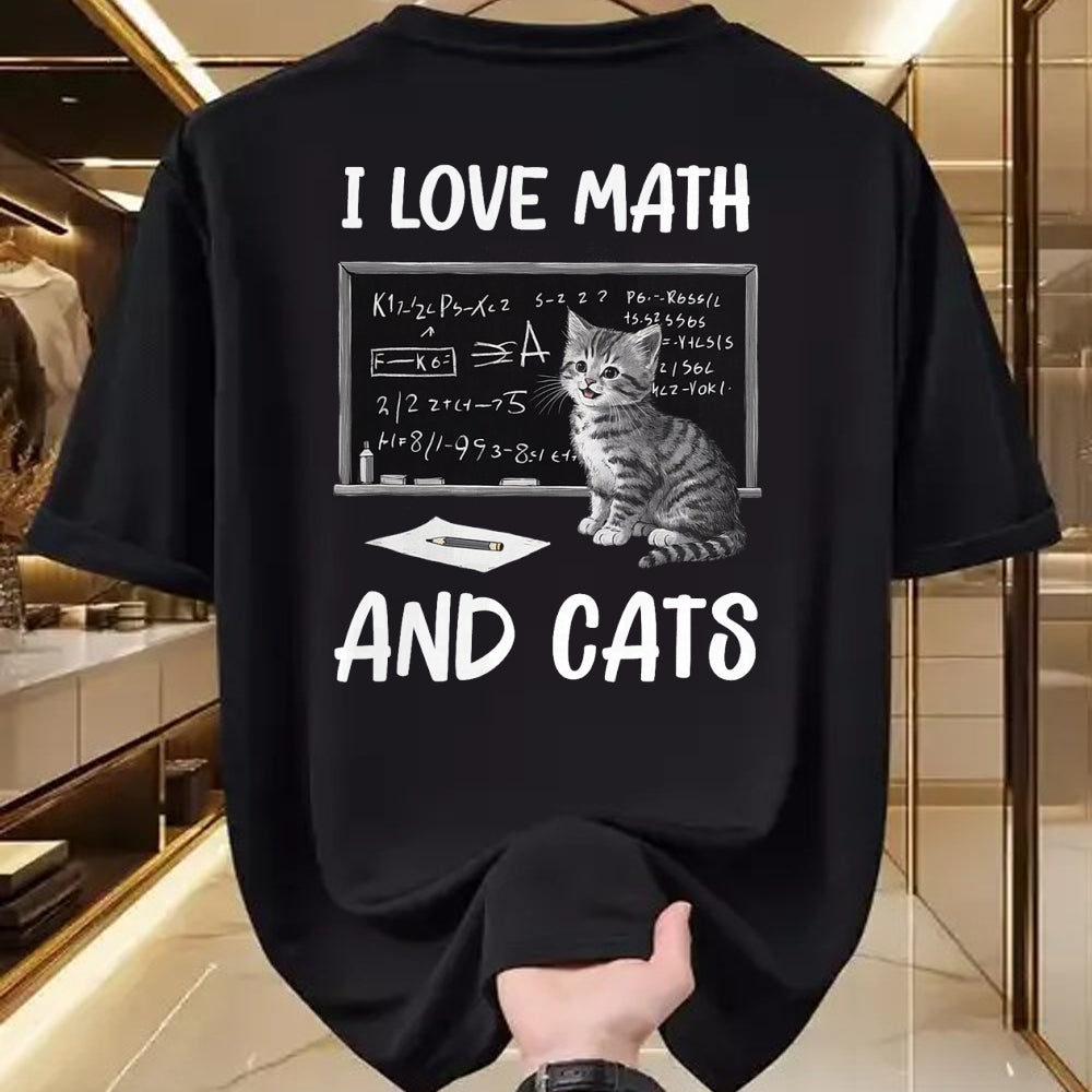 Cat Love Shirt, Funny Cat Lover Gift UnisexT-Shirt/Hoodie/Sweatshirt HLT00 - I Love Math and Cats Funny Cat Lover Science Teacher Student T-Shirt (1)