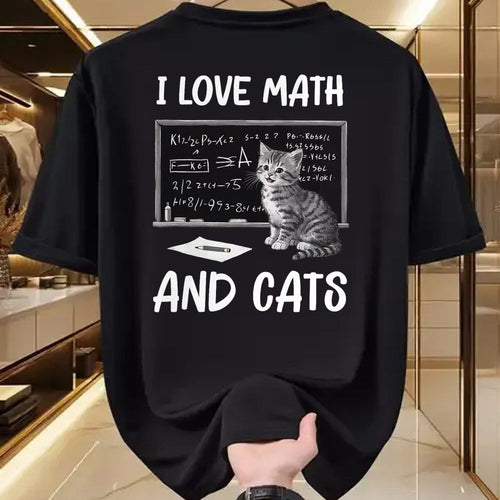 Cat Love Shirt, Funny Cat Lover Gift UnisexT-Shirt/Hoodie/Sweatshirt HLT00 - I Love Math and Cats Funny Cat Lover Science Teacher Student T-Shirt (1)