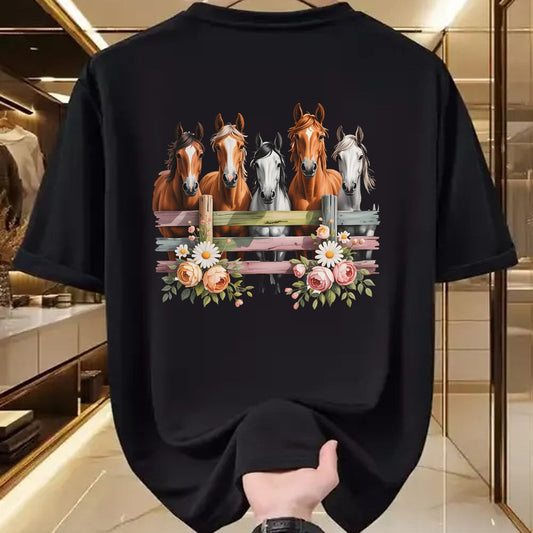 Best Horse Lover Shirt , Funny Horse UnisexT-Shirt/Hoodie/Sweatshirt HLT00 - Wild Floral Horses For Men Women Kids Horse Lover T-Shirt