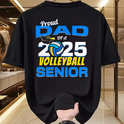 Gift for Dad Shirt, Funny Dad Unisex T-Shirt/Hoodie/Sweatshirt HLT00 – Senior Dad 2025 Proud Dad of a 2025 Senior Volleyball T-Shirt