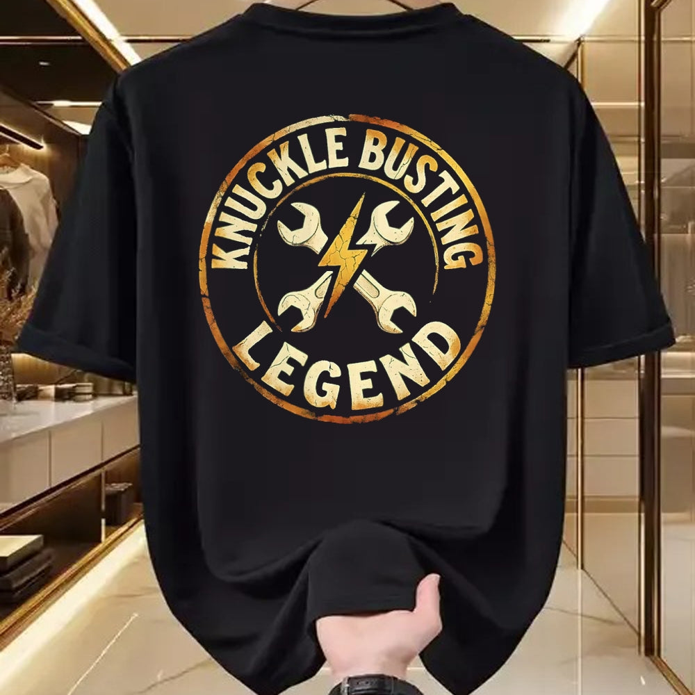 Best Mechanic Life Shirt, Funny Mechanic UnisexT-Shirt/Hoodie/Sweatshirt HLT00 - Knuckle Busting Legend Mechanic Design T-Shirt, Men, Heather Blue, Large
