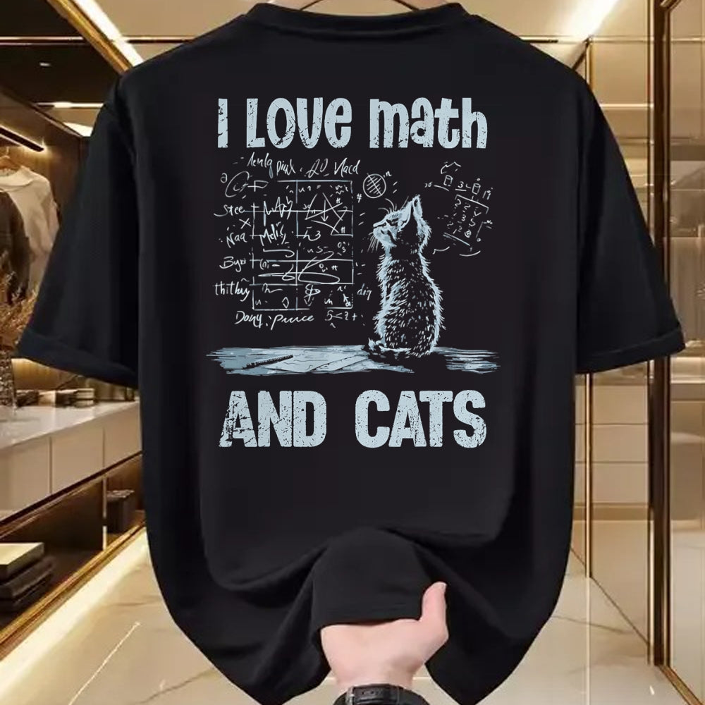 Cat Love Shirt, Funny Cat Lover Gift UnisexT-Shirt/Hoodie/Sweatshirt HLT00 - I Love Math and Cats Funny Cat Lover Science Teacher Student T-Shirt