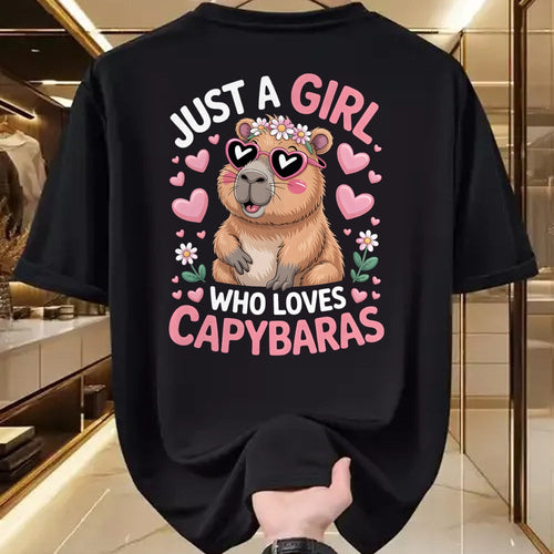 Cute Capybara Shirt, Funny Capybara Unisex T-Shirt/Hoodie/Sweatshirt HLT00 - Girls Capybara T-Shirt