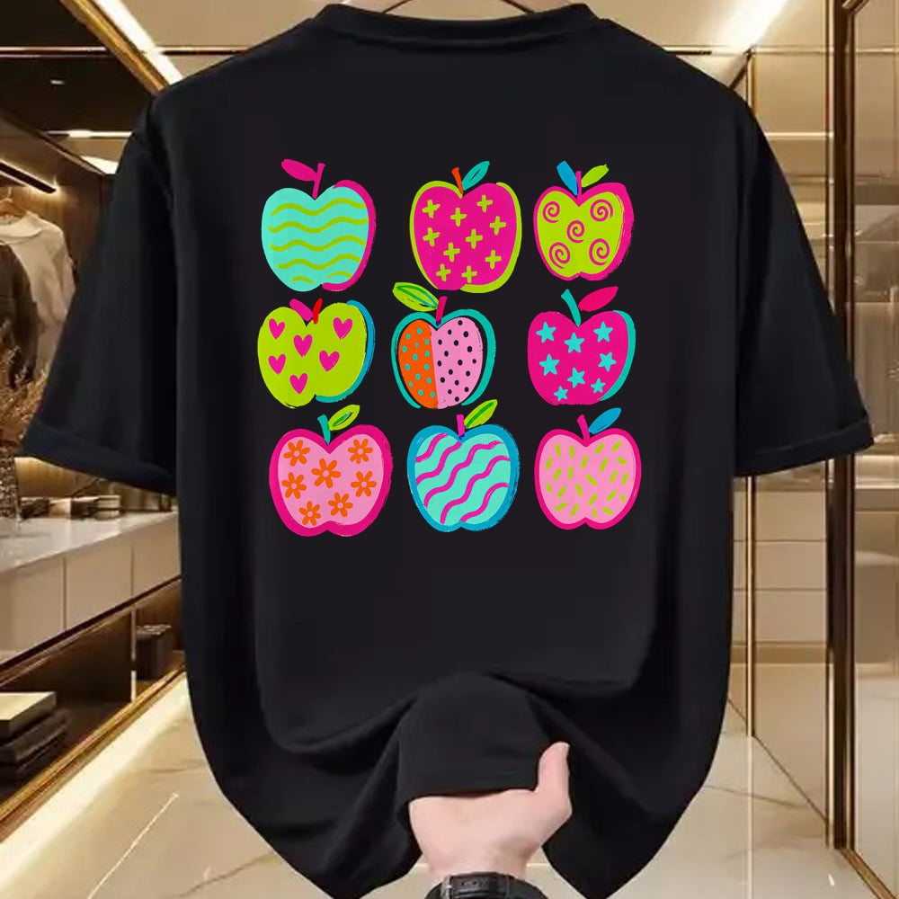 Best Student Shirt, Funny Back To School UnisexT-Shirt/Hoodie/Sweatshirt HLT00 - Cute Patchwork Preppy Apples Back to School Teacher Student T-Shirt (3)