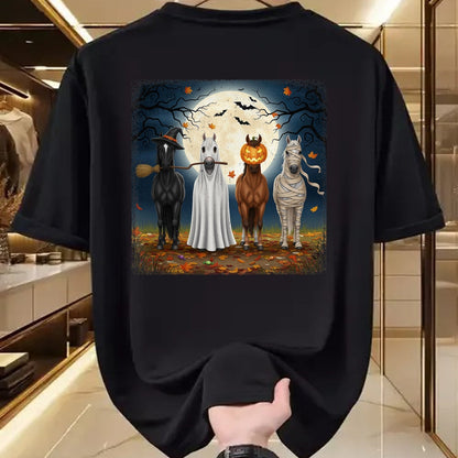Best Horse Lover Shirt , Funny Horse UnisexT-Shirt/Hoodie/Sweatshirt HLT00 - Creepy Cute Halloween Horse Design for Equestrian Woman Girl T-Shirt