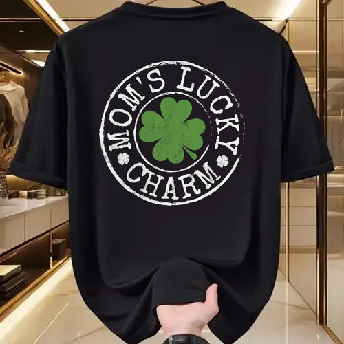 Gift for Mom Shirt, Funny Mom Unisex T-Shirt/Hoodie/Sweatshirt HLT00 - Moms Lucky Charm Irish Clovers Kids Boy Girl St Patricks Day T-Shirt
